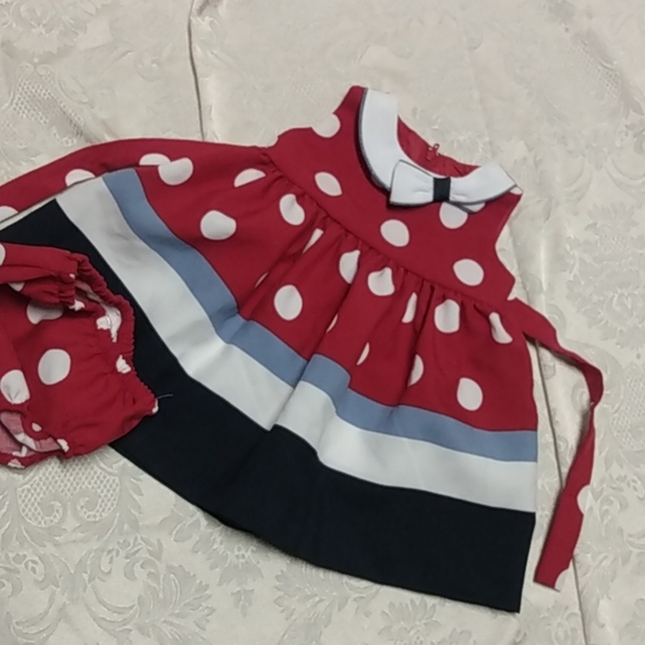 Bonnie Baby Other - Bonnie Baby Nautical Polka Dot dress set - Sz 3 -6 months